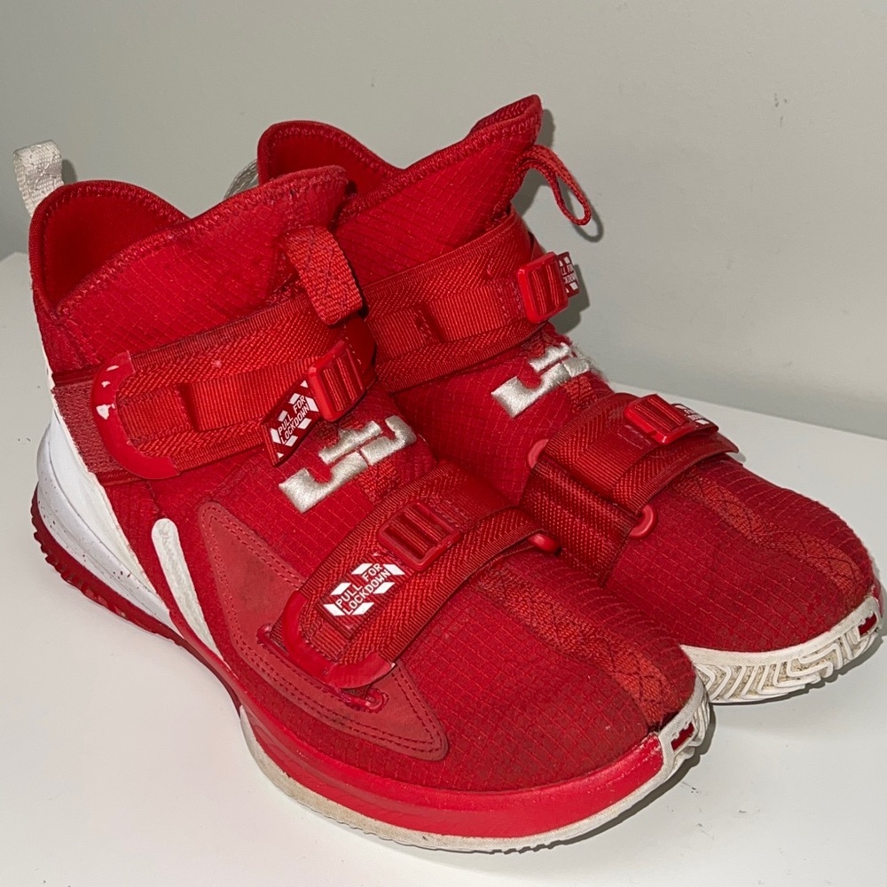 Nike LeBron Soldier 13 SFG TB Basketball Shoes Red White CN9809-600 Mens 7.5